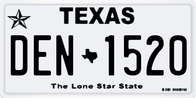 TX license plate DEN1520