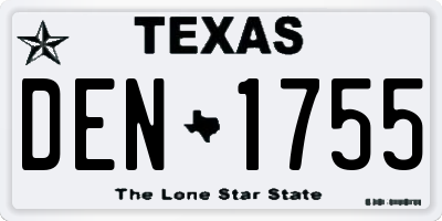 TX license plate DEN1755