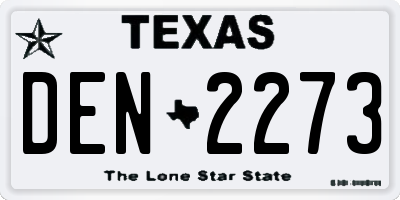 TX license plate DEN2273