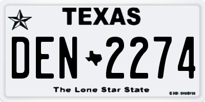 TX license plate DEN2274