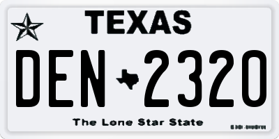 TX license plate DEN2320