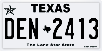 TX license plate DEN2413