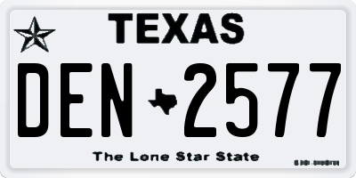 TX license plate DEN2577