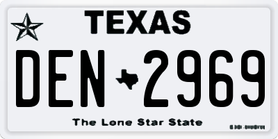 TX license plate DEN2969