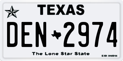 TX license plate DEN2974