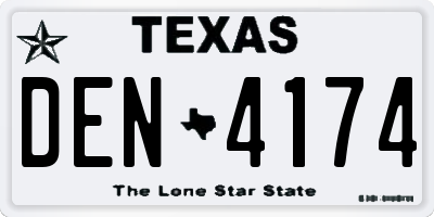 TX license plate DEN4174