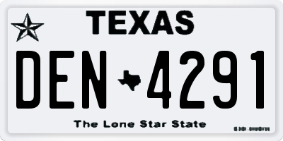 TX license plate DEN4291