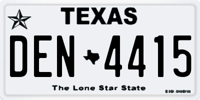 TX license plate DEN4415
