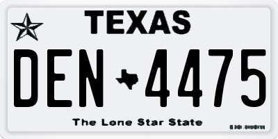 TX license plate DEN4475