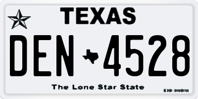 TX license plate DEN4528