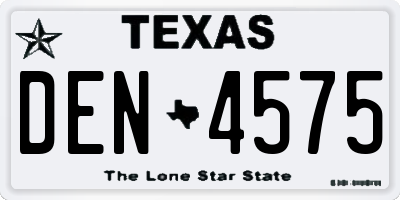 TX license plate DEN4575