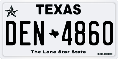 TX license plate DEN4860