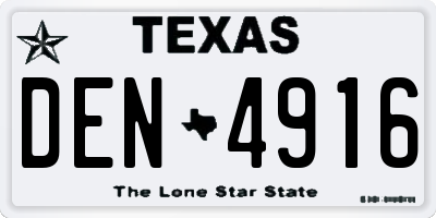 TX license plate DEN4916
