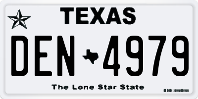 TX license plate DEN4979