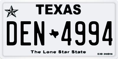 TX license plate DEN4994