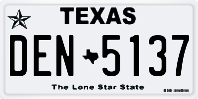 TX license plate DEN5137