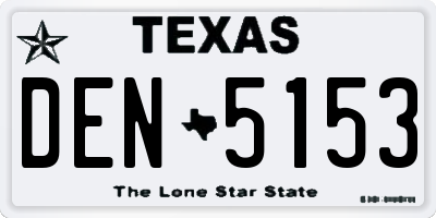 TX license plate DEN5153