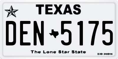 TX license plate DEN5175