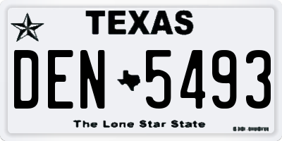 TX license plate DEN5493