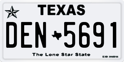 TX license plate DEN5691