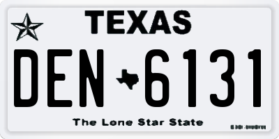 TX license plate DEN6131