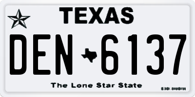 TX license plate DEN6137