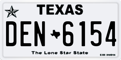 TX license plate DEN6154