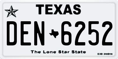 TX license plate DEN6252