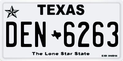 TX license plate DEN6263