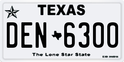 TX license plate DEN6300