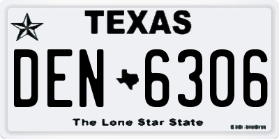 TX license plate DEN6306