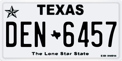 TX license plate DEN6457