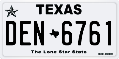TX license plate DEN6761