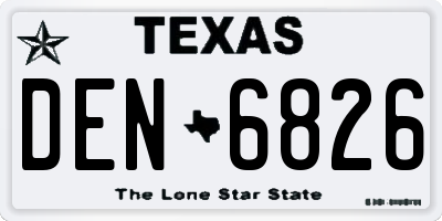 TX license plate DEN6826