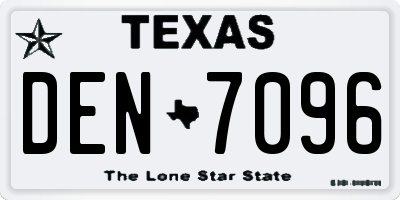 TX license plate DEN7096