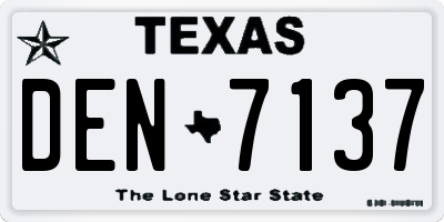 TX license plate DEN7137