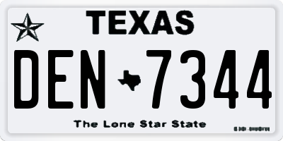 TX license plate DEN7344