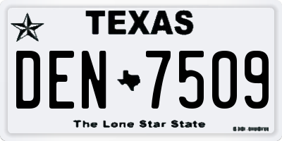 TX license plate DEN7509