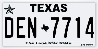 TX license plate DEN7714