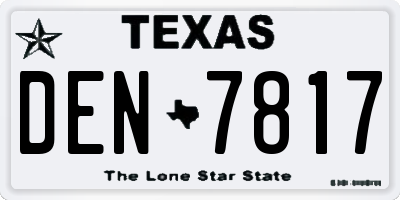TX license plate DEN7817
