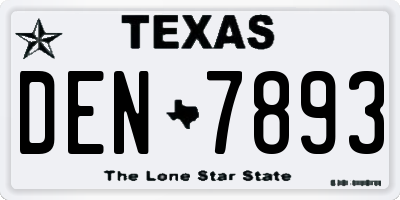 TX license plate DEN7893