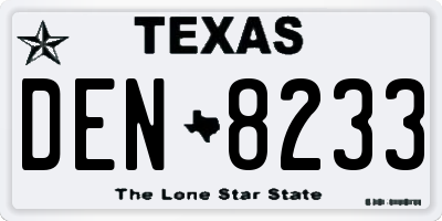 TX license plate DEN8233