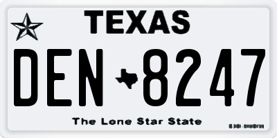 TX license plate DEN8247