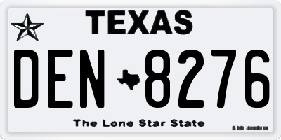 TX license plate DEN8276
