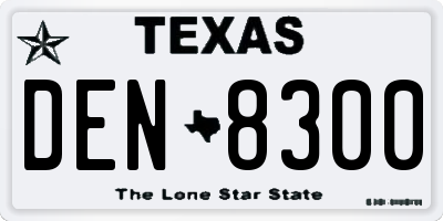TX license plate DEN8300