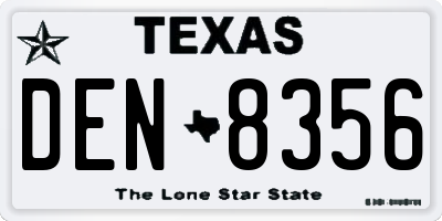 TX license plate DEN8356