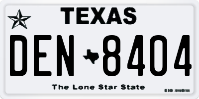 TX license plate DEN8404