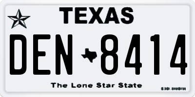 TX license plate DEN8414