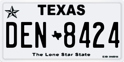 TX license plate DEN8424