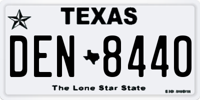 TX license plate DEN8440